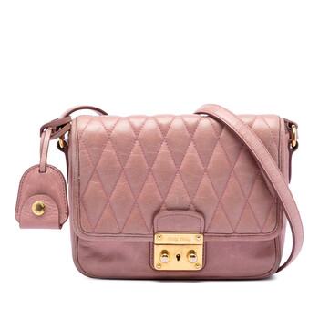 Miu Miu Pre-owned Miu Miu Matelasse Lambskin Flap Crossbody Ladies