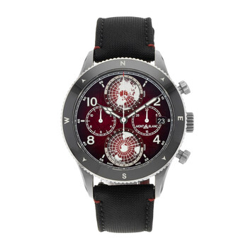 Pre-owned Montblanc 1858 Chronograph Automatic Red Dial Men's Watch 132303
