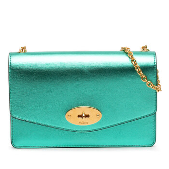 Pre-owned Mulberry Small Metallic Grained Calfskin Darley Crossbody Ladies YVFS