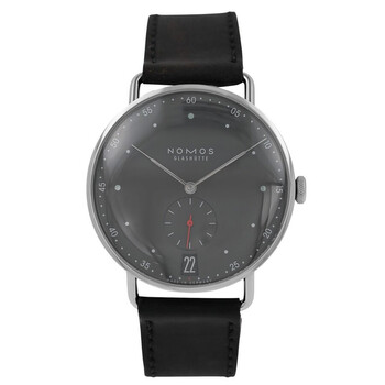 Pre-owned Nomos Metro 38 Date Black Ruthenium Dial Men's Watch 1103