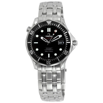 Omega Pre-owned Omega Seamaster Quartz Black Dial Men's