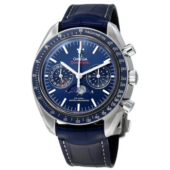 Pre-owned Omega Speedmaster Chronograph Automatic Chronometer Blue Dial Men's Watch 304.33.44.52.03.001