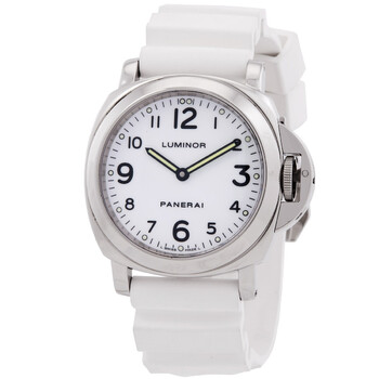 Pre-owned Panerai Hand Wind White Dial Men's Watch PAM00010