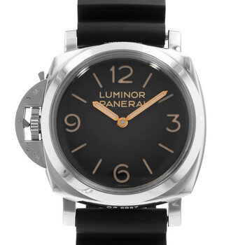 Pre-owned Panerai Luminor 1950 Left-Handed 3 Days Acciaio Black Dial Men's Watch PAM 00557