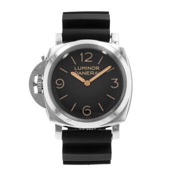Pre-owned Panerai Luminor 1950 Left-Handed 3 Days Acciaio Black Dial Men's Watch PAM 00557