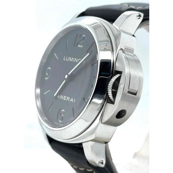 Pre-owned Panerai Luminor Base Black Dial Men's Watch PAM00112