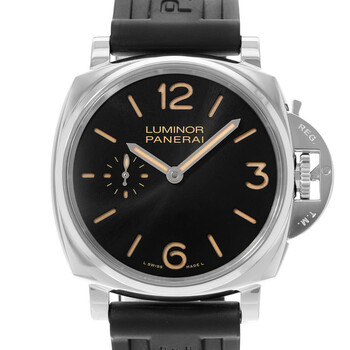 Pre-owned Panerai Luminor Due Black Dial Men's Watch PAM 00676