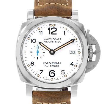 Pre-owned Panerai Luminor Marina 1950 White Dial Men's Watch PAM 01523