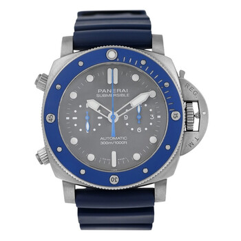Pre-owned Panerai Submersible Chrono Guillaume Nery Edition Chronograph Shark Grey Dial Men's Watch PAM00982