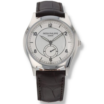 Pre-owned Patek Philippe Calatrava Automatic Silver Dial Unisex Watch 5565A