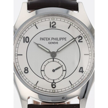 Pre-owned Patek Philippe Calatrava Automatic Silver Dial Unisex Watch 5565A