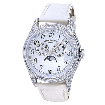 Pre-owned Patek Philippe Complications Annual Calendar Automatic Moon Phase Diamond Ladies Watch 4937G-001