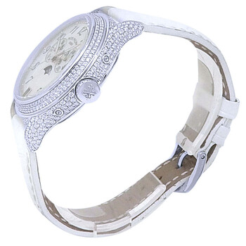 Pre-owned Patek Philippe Complications Annual Calendar Automatic Moon Phase Diamond Ladies Watch 4937G-001