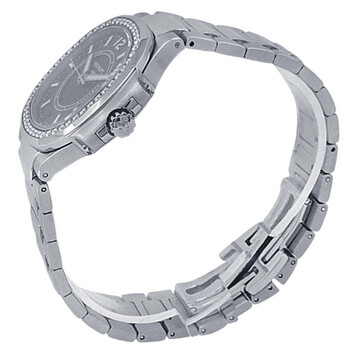 Pre-owned Patek Philippe Nautilus Automatic Diamond Black Dial Ladies Watch 7008/1A-010