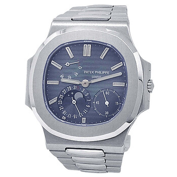 Pre-owned Patek Philippe Nautilus Automatic Moon Phase Blue Dial Men's Watch 3712/1A-001