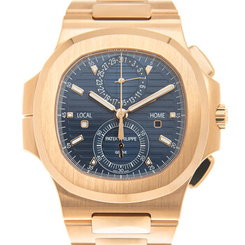Pre-owned Patek Philippe Nautilus Chronograph Blue Dial Men's Watch 5990-1R-001