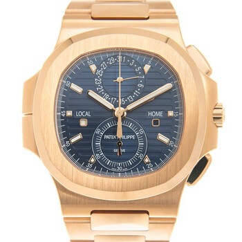 Pre-owned Patek Philippe Nautilus Chronograph Blue Dial Men's Watch 5990-1R-001