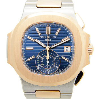 Pre-owned Patek Philippe Nautilus Chronograph Blue Gradient Dial Men's Watch 5980/1AR-001