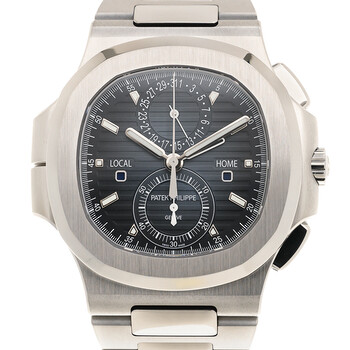 Pre-owned Patek Philippe Nautilus Chronograph Sunburst Blue Dial Men's Watch 5990-1A-011