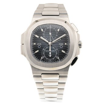 Pre-owned Patek Philippe Nautilus Chronograph Sunburst Blue Dial Men's Watch 5990-1A-011