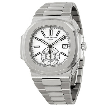 Pre-owned Patek Philippe Nautilus Chronograph White Dial Men's Watch 5980-1A-019