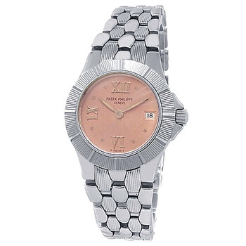 Pre-owned Patek Philippe Neptune Quartz Pink Dial Ladies Watch 4880/1A