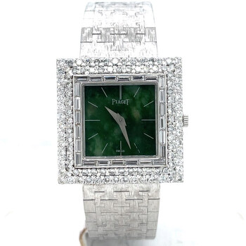 Pre-owned Piaget Vintage Hand Wind Diamond Green Dial Ladies Watch 9209A67