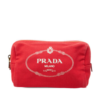 Pre-owned Prada Canvas Canapa Logo Pouch B8UQ43HPERIRKHZ6