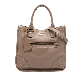 Pre-owned Prada Cervo Open Convertible Tote U6XT1NDV9YV70P5T