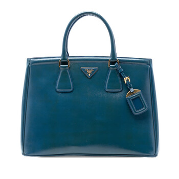 Pre-owned Prada Medium Saffiano Vernice Parabole Tote RZIMQAN4S5TO6U11