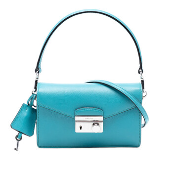 Pre-owned Prada Saffiano Lux Sound Lock Satchel NTUM6K9GNDXRKHJ7