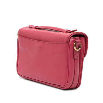 Pre-owned Prada Saffiano Sound Lock Satchel VYSMWOVFP8F42Q0X