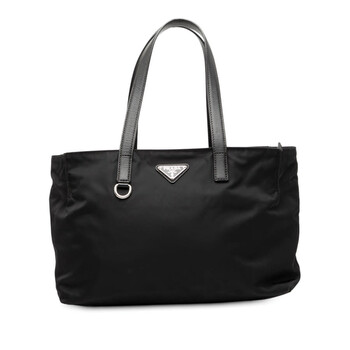 Pre-owned Prada Saffiano Trimmed Tessuto Tote Ladies BAHV2B71KKZEHVAF