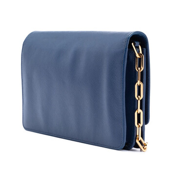 Pre-owned Prada Saffiano Wallet On Chain Ladies EF9VDT9JF0CHBVZF