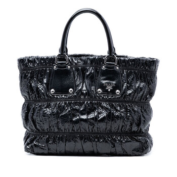 Pre-owned Prada Vernice Gaufre Satchel GFOZE3JQSCQGYBC5