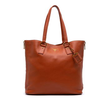 Pre-owned Prada Vitello Daino Side Zip Shopper Tote W7YFNBS47GRIR7IT