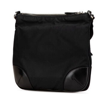 Pre-owned Prada Vitello Trimmed Tessuto Zip Top Crossbody JROKA4KKZ5ROTXG1