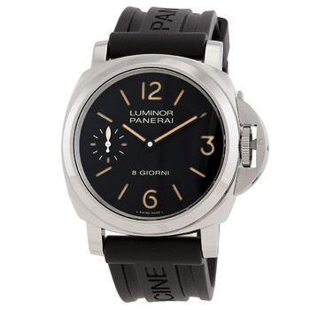 Pre-owned Pre-owned Panerai Luminor Base Automatic Black Dial Men's Watch PAM00915