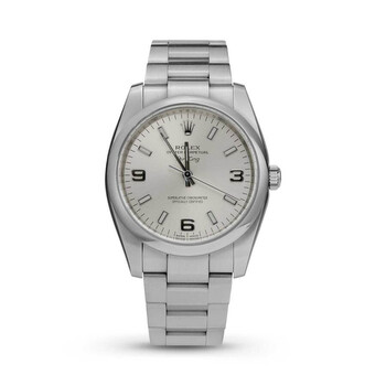 Pre-owned Rolex Air King Automatic Chronometer Silver Dial Unisex Watch 114200