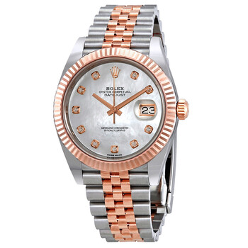 Pre-owned Rolex Datejust Automatic Diamond Men's Steel and 18ct Everose Gold Jubilee Watch 126331MDJ