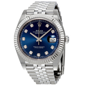 Pre-owned Rolex Datejust Diamond Blue Dial Men's Watch 126334BLDJ
