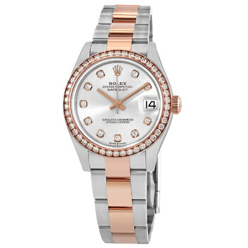 Pre-owned Rolex Datejust Diamond Silver Dial Ladies Watch M278381RBR-0016