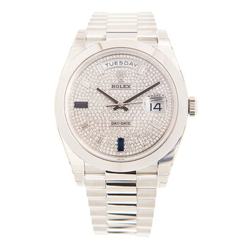 Pre-owned Rolex Day-Date Diamond-paved dial with 8 baguette-cut diamonds an Dial Men's Watch 228206PAVEP Pre-owned Rolex Day-Date Diamond-paved dial with 8 baguette-cut diamonds an Dial Men's Watch 228206PAVEP