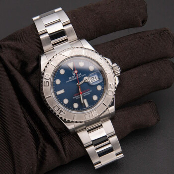 Pre-owned Rolex Yacht-Master Automatic Chronometer Blue Dial Men's Watch 116622 BLSO