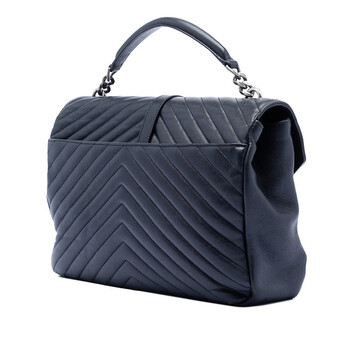 Pre-owned Saint Laurent Large Chevron Sheepskin Monogram College Satchel Ladies TCT392738 0116 Pre-owned Saint Laurent Large Chevron Sheepskin Monogram College Satchel Ladies TCT392738 0116