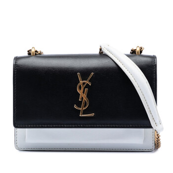 Pre-owned Saint Laurent Mini Bicolor Calfskin Monogram Sunset Wallet on Chain Ladies GUE452157A.0718 Pre-owned Saint Laurent Mini Bicolor Calfskin Monogram Sunset Wallet on Chain Ladies GUE452157A.0718