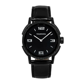 Pre-owned Tourneau TNY Roventa Quartz Black Dial Unisex Watch TNY350709011