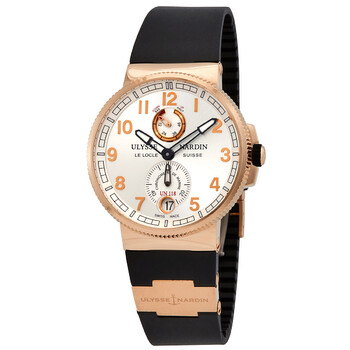 Pre-owned Ulysse Nardin Marine Chronometer Manufacture Silver Dial Men's Watch 1186-126-3/61