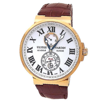 Pre-owned Ulysse Nardin Maxi Marine Chronometer White Dial Men's Watch 266-67/40
