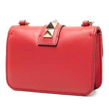 Pre-owned Valentino Mini Leather Rockstud Glam Lock Crossbody BL K864YIT2